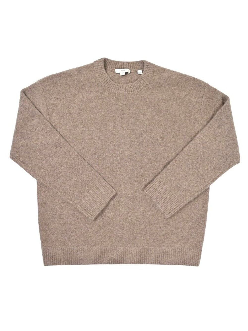 Vince Crew Neck Long Sleeve Cashmere Sweater In Gray